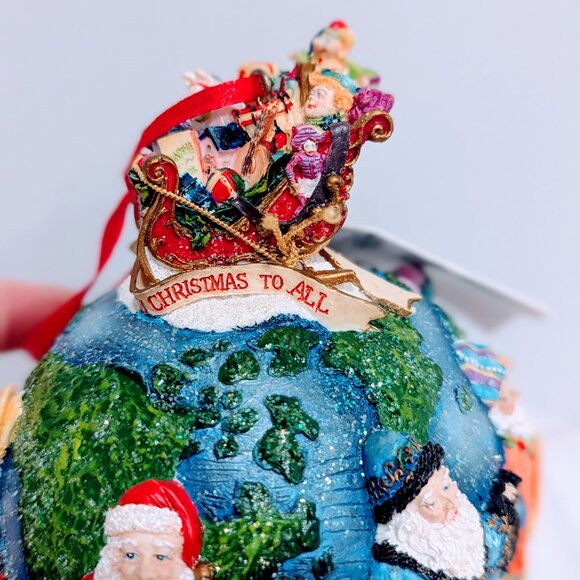 New VTG Christopher Radko Santas Around the World Glass Ball Ornament USA German - Picture 4 of 7